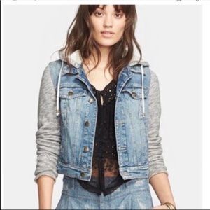 Free people Denim Knit jacket